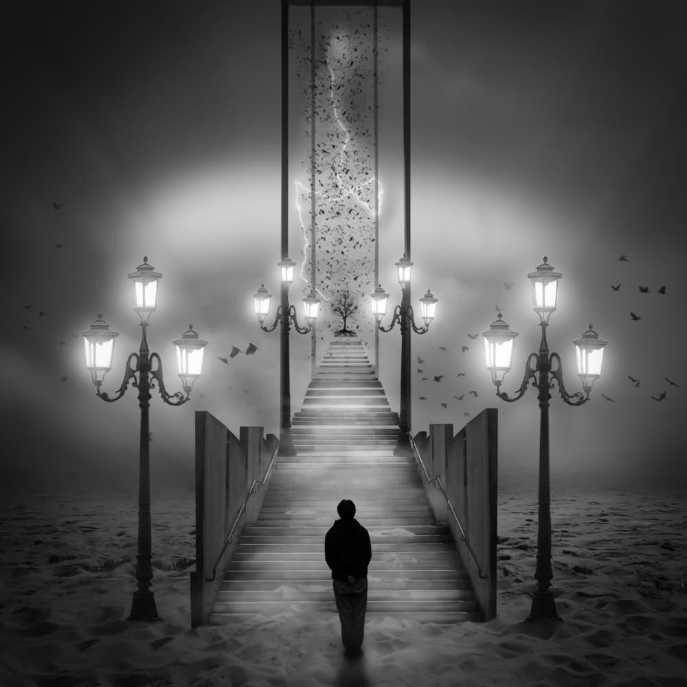 Mystical Stairway Journey by Nic Keller — canvas wall art