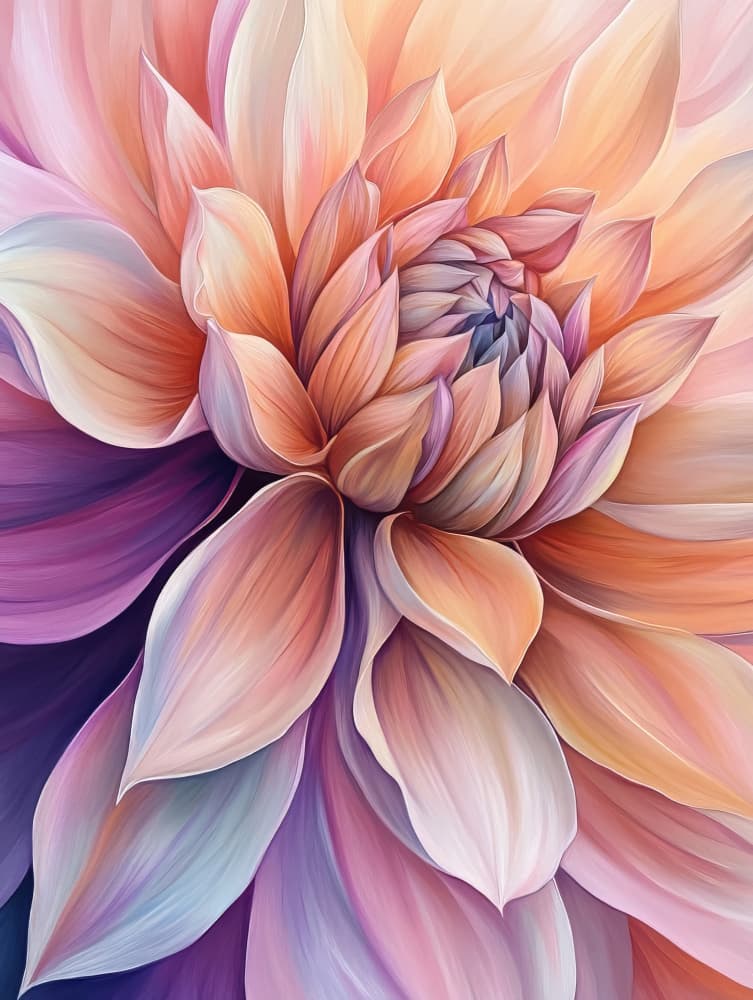 Vibrant Dahlia Petals by Bilge Paksoylu — canvas wall art