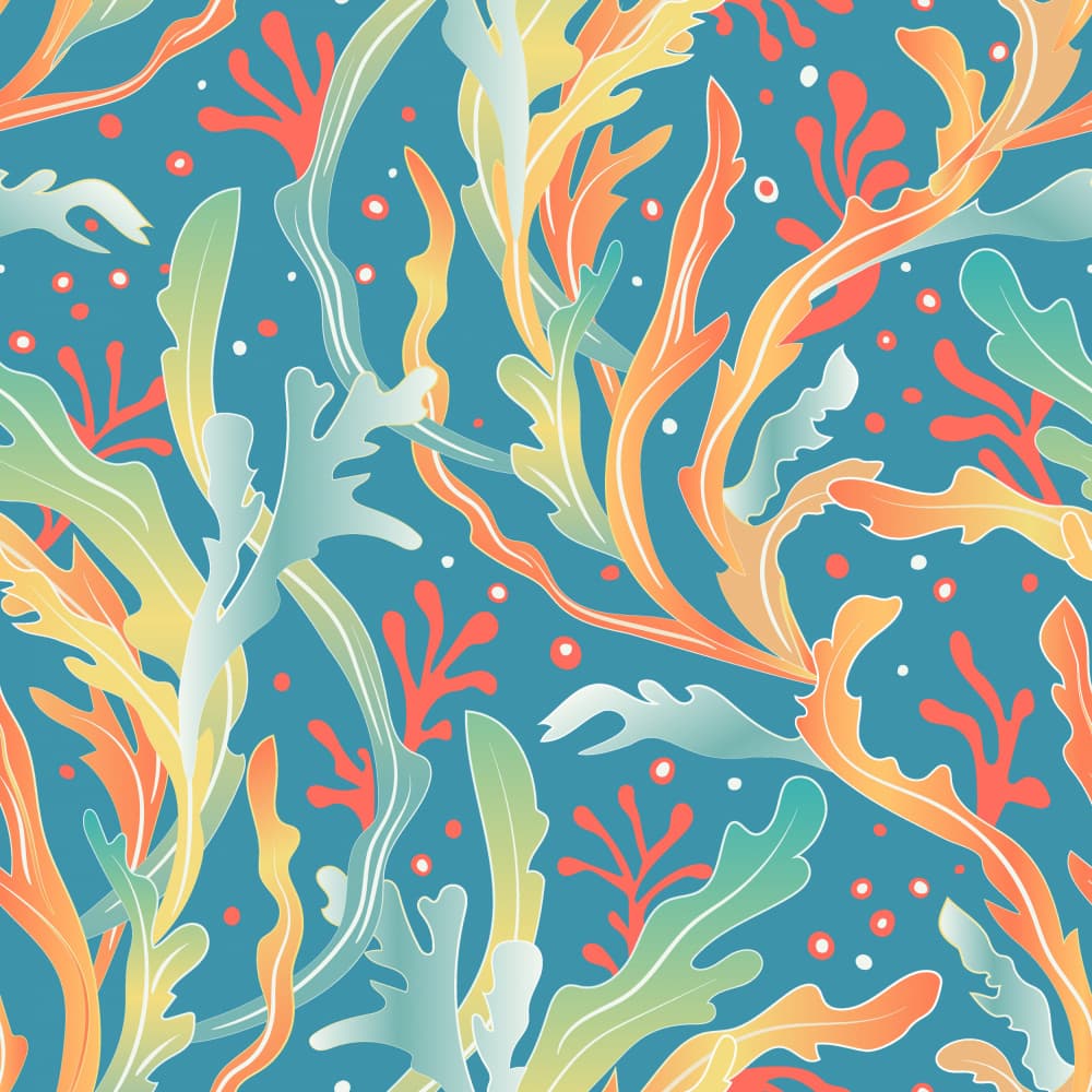 Vibrant Seaweed Pattern by Elena Dorosh — canvas wall art