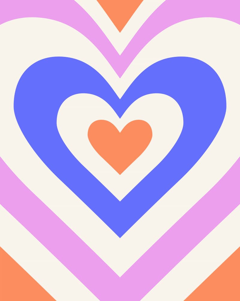 Colorful Retro Heart by Artprink — canvas wall art