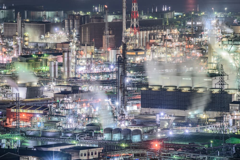 Night Industrial Glow by Kobayashi Tetsurou — canvas wall art