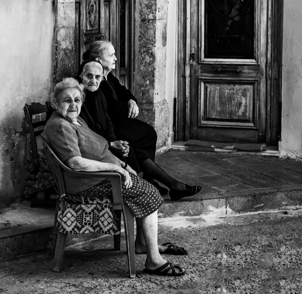 Three Elderly Women by Ömer Ates Kızıltug — canvas wall art