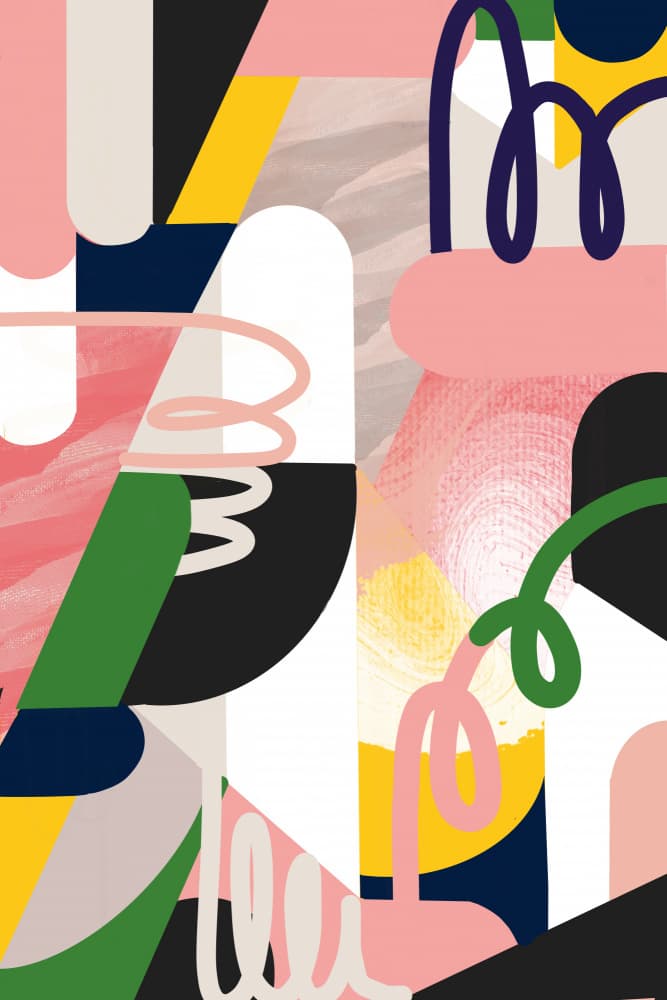 Playful Abstract Shapes by Jilli Darling — canvas wall art