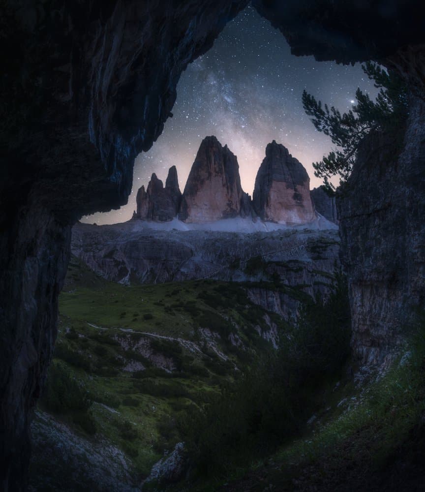 Dolomites Starry Night by NingYun Ye — canvas wall art