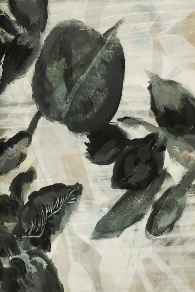 Dark Botanical Leaves by cartissi — canvas wall art