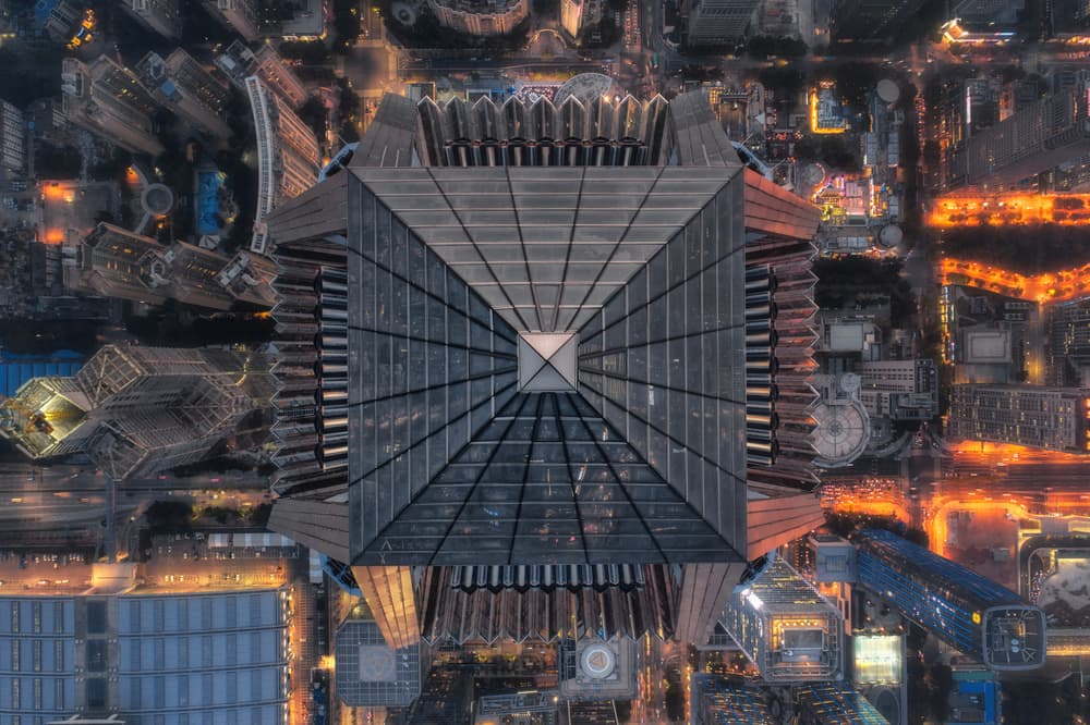 Urban Night Geometry by Stan Huang — canvas wall art