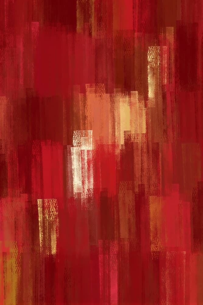 Vibrant Red Gold Layers by Bilge Paksoylu — canvas wall art