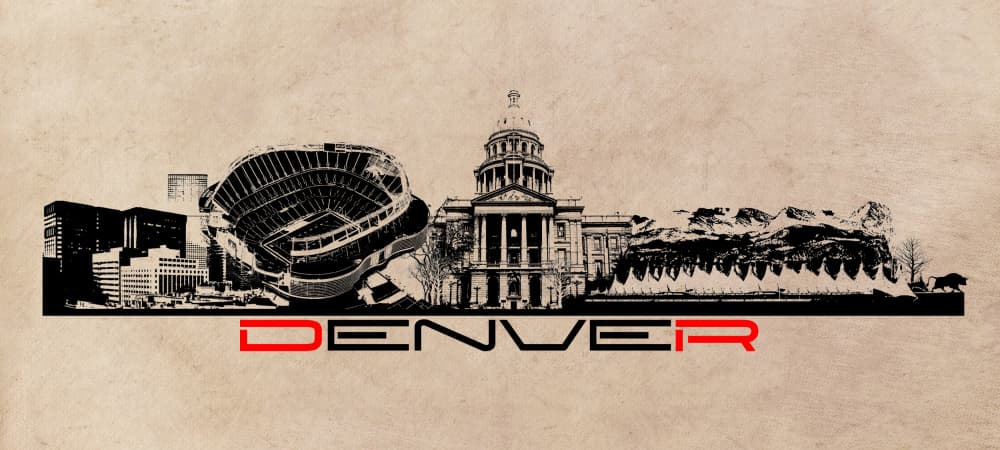 Denver City Skyline View by Justyna Jaszke — canvas wall art