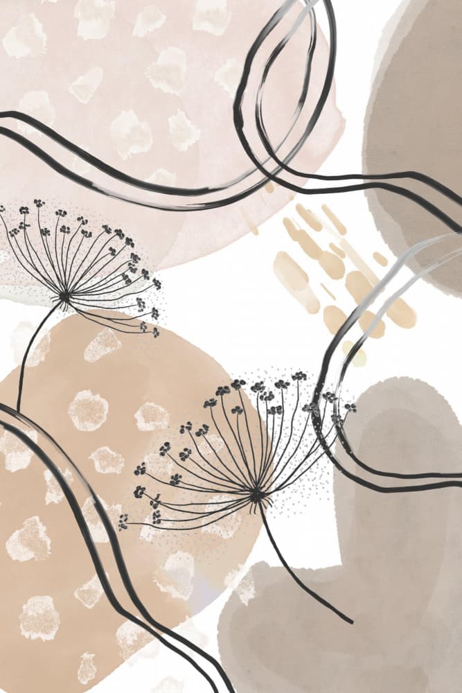 Flowing Botanical Abstract by Sally Ann Moss — canvas wall art