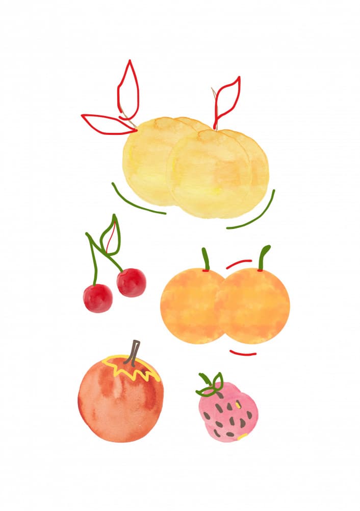 Playful Summer Fruits by ART of living — canvas wall art