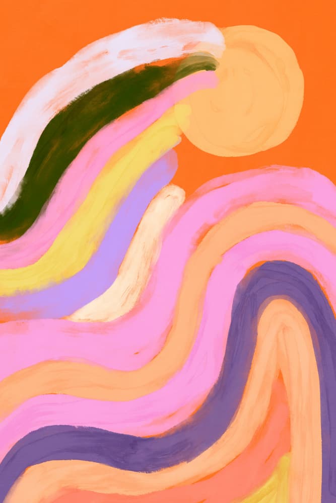 Sunny Abstract Waves by Treechild — canvas wall art