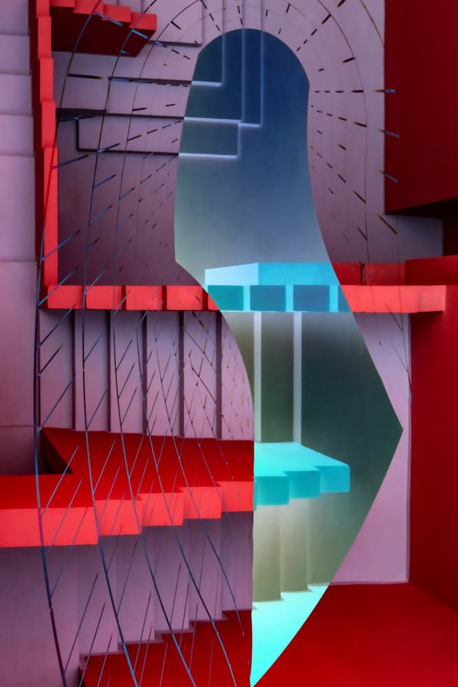 Abstract Geometric Stairs by Linda Wride — canvas wall art