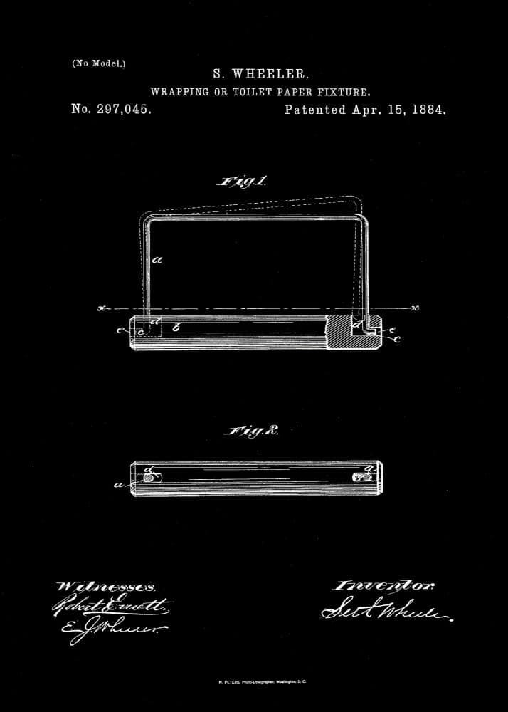 Historic Toilet Paper Patent by Andreas Magnusson — canvas wall art