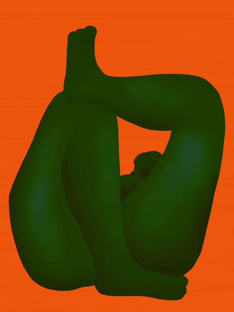 Sculptural Green Form by Little Dean — canvas wall art