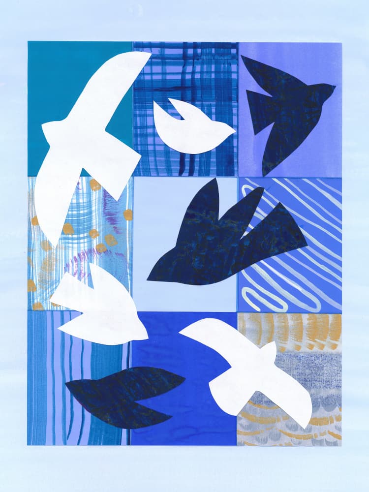 Abstract Flying Birds by Isabelle Brent — canvas wall art