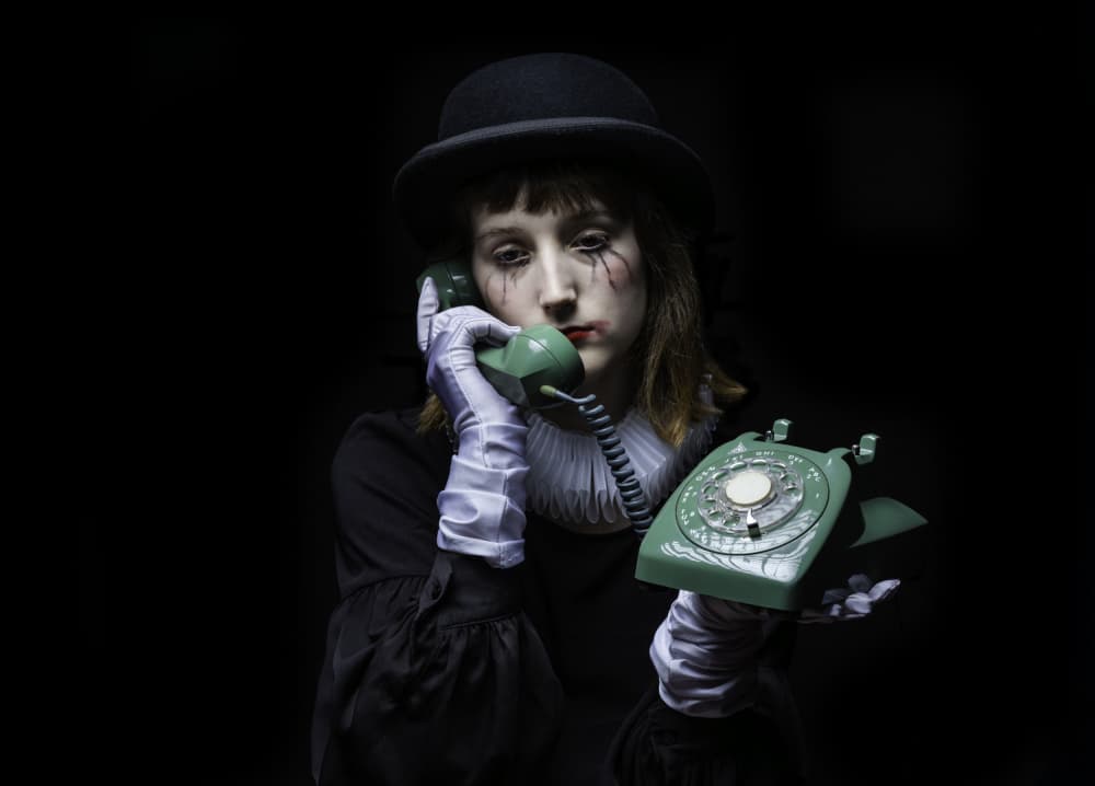 Crying Mime Phone Call by Sam SDFMedia — canvas wall art
