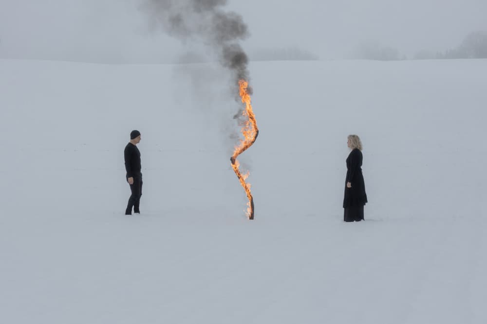 Burning Divide Snow by Leszek Paradowski — canvas wall art