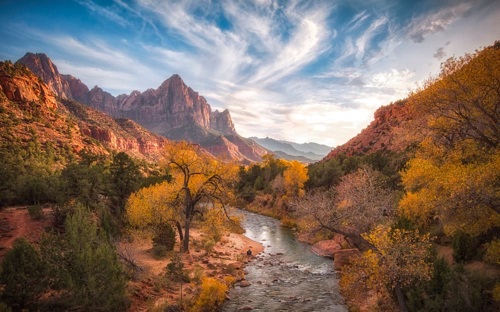 Majestic Autumn River Valley by Michael Zheng — canvas wall art