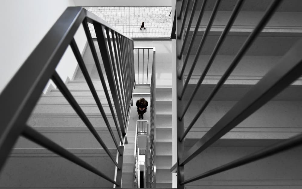 Modern Staircase View by Jorge Pimenta — canvas wall art
