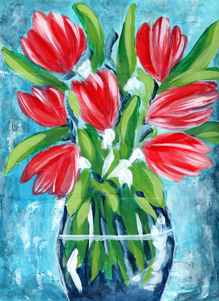 Vibrant Red Tulips by Jasmine Goodwin — canvas wall art