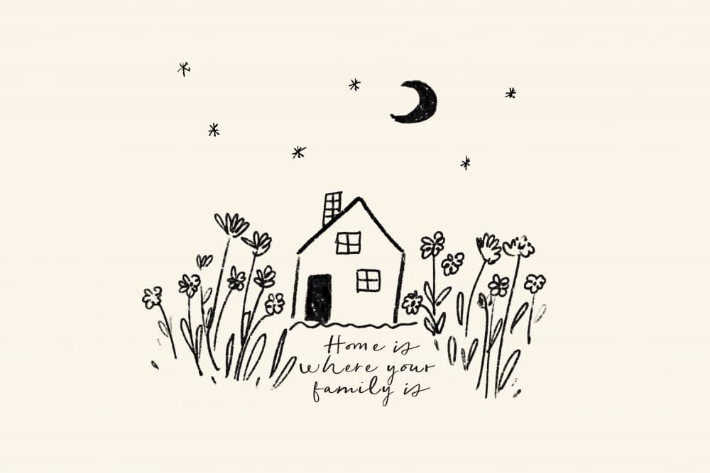 Cozy Family Home Night by Treechild — canvas wall art