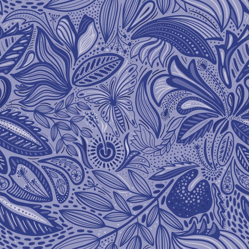 Indigo Floral Pattern by Alexandra Weise — canvas wall art