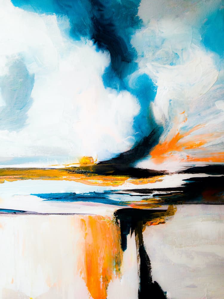 Vibrant Abstract Horizon by Ejaaz Haniff — canvas wall art