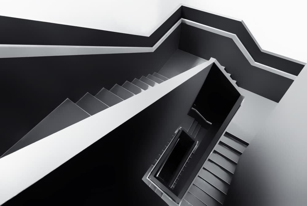 Geometric Staircase Abstract by Gerard Jonkman — canvas wall art
