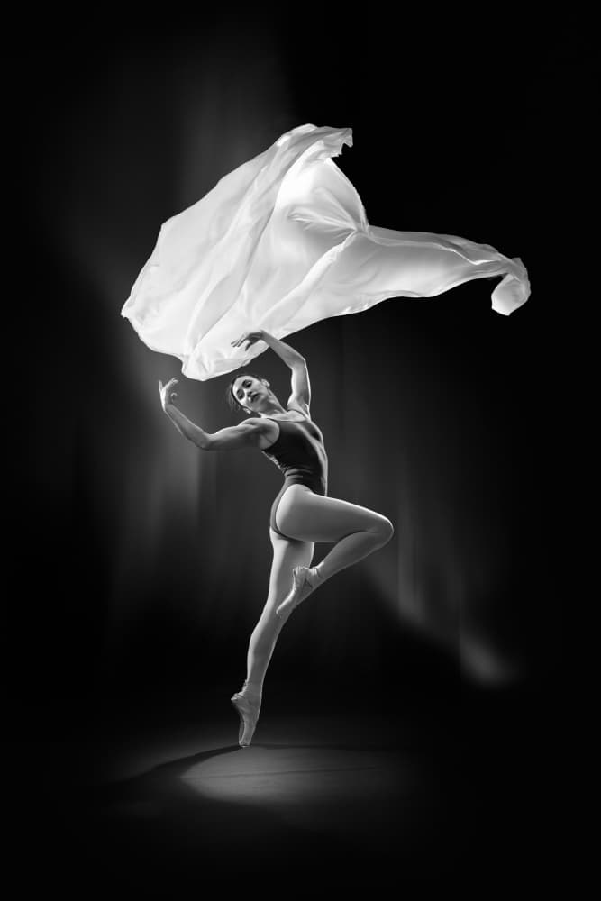 Graceful Ballerina Fabric Flow by Songlin Xu — canvas wall art