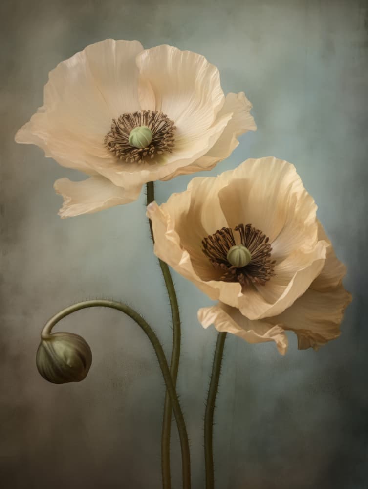 Elegant Poppy Blooms by Bilge Paksoylu — canvas wall art