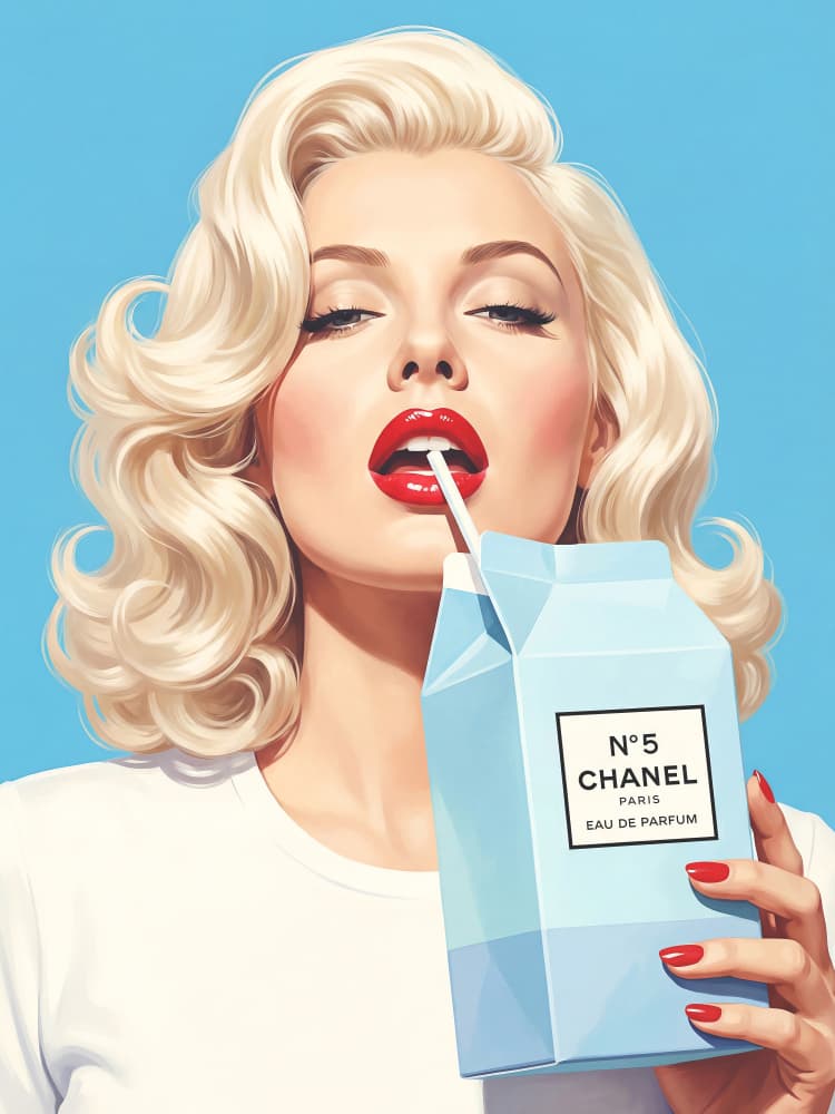 Blonde Pop Art Sip by Andreas Magnusson — canvas wall art