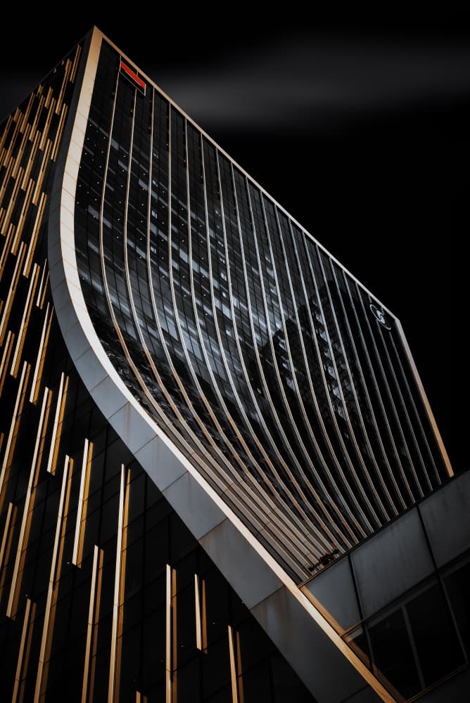 Golden Building Curves by Luigi Greco — canvas wall art