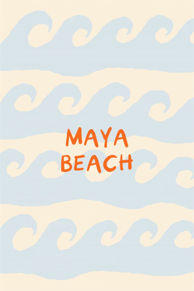 Maya Beach Waves by Treechild — canvas wall art