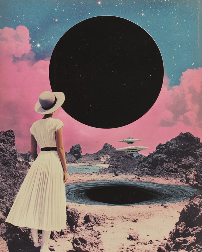 Woman Watches Cosmic Horizon by Samantha Hearn — canvas wall art