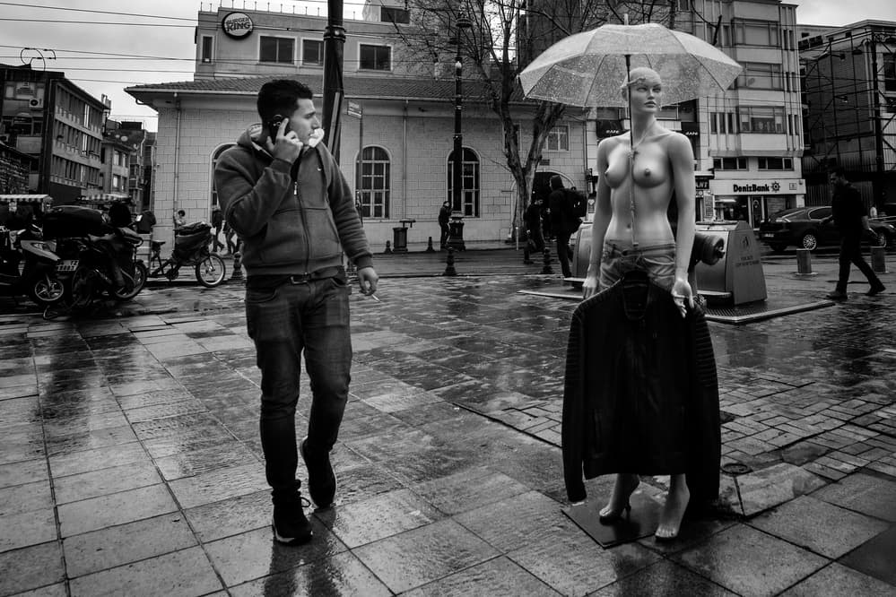 Mannequin In The Rain by Jure Kravanja — canvas wall art