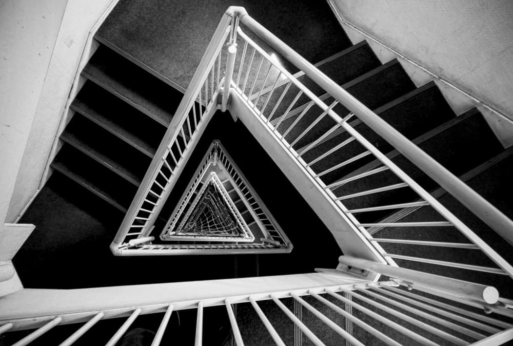 Infinite Spiral Stairs by Tomoshi Hara — canvas wall art