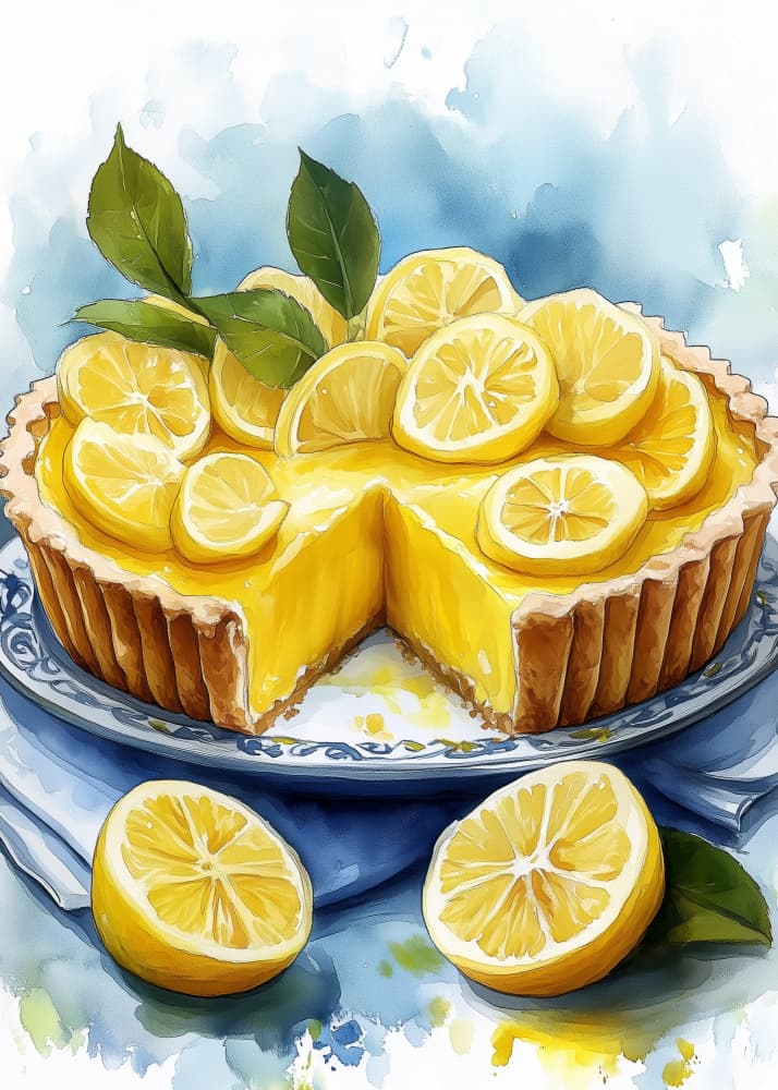 Fresh Lemon Tart by Justyna Jaszke — canvas wall art