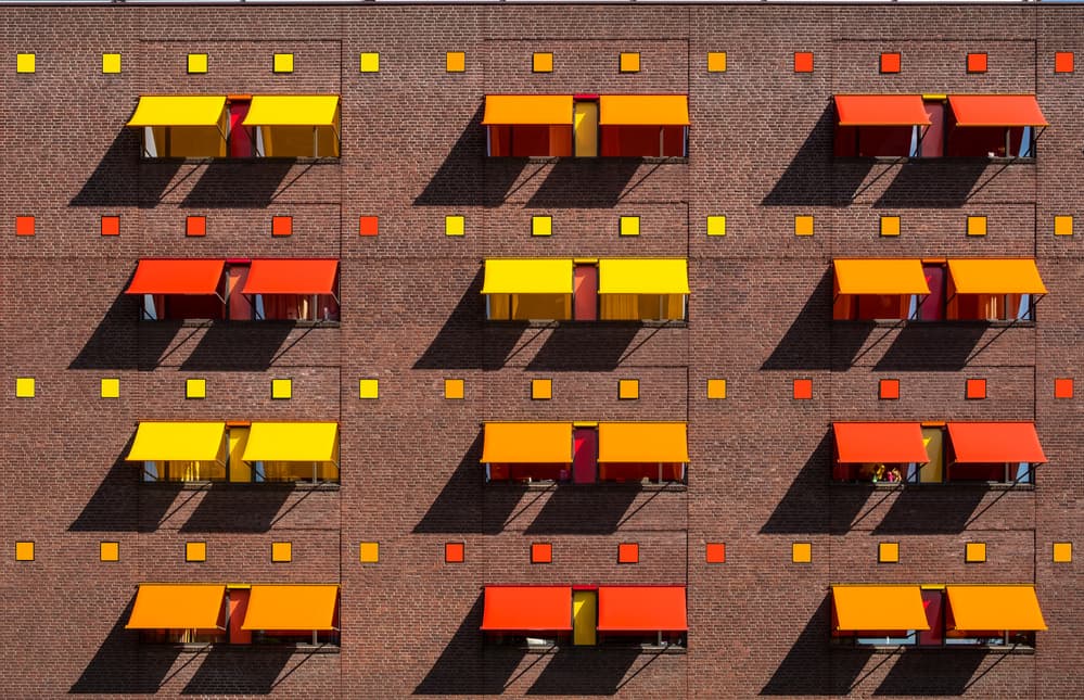 Vibrant Window Awnings by Harry Verschelden — canvas wall art