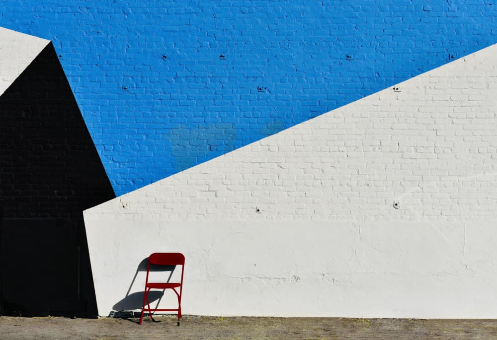 Geometric Wall Red Chair by Arnon Orbach — canvas wall art