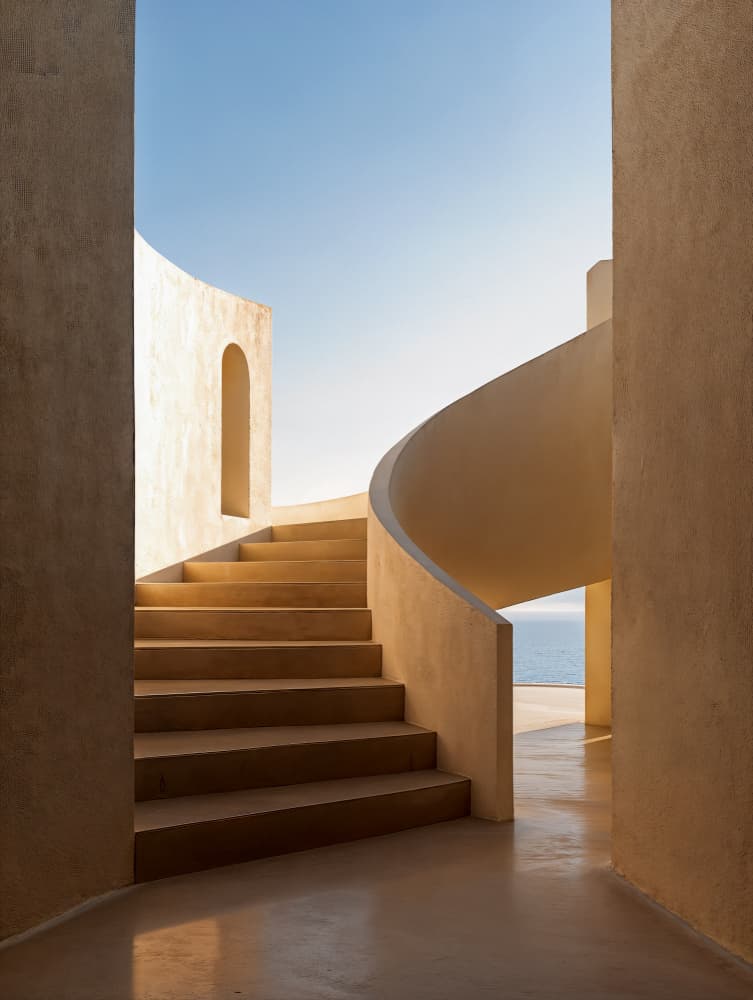 Coastal Spiral Staircase by Minorstep — canvas wall art