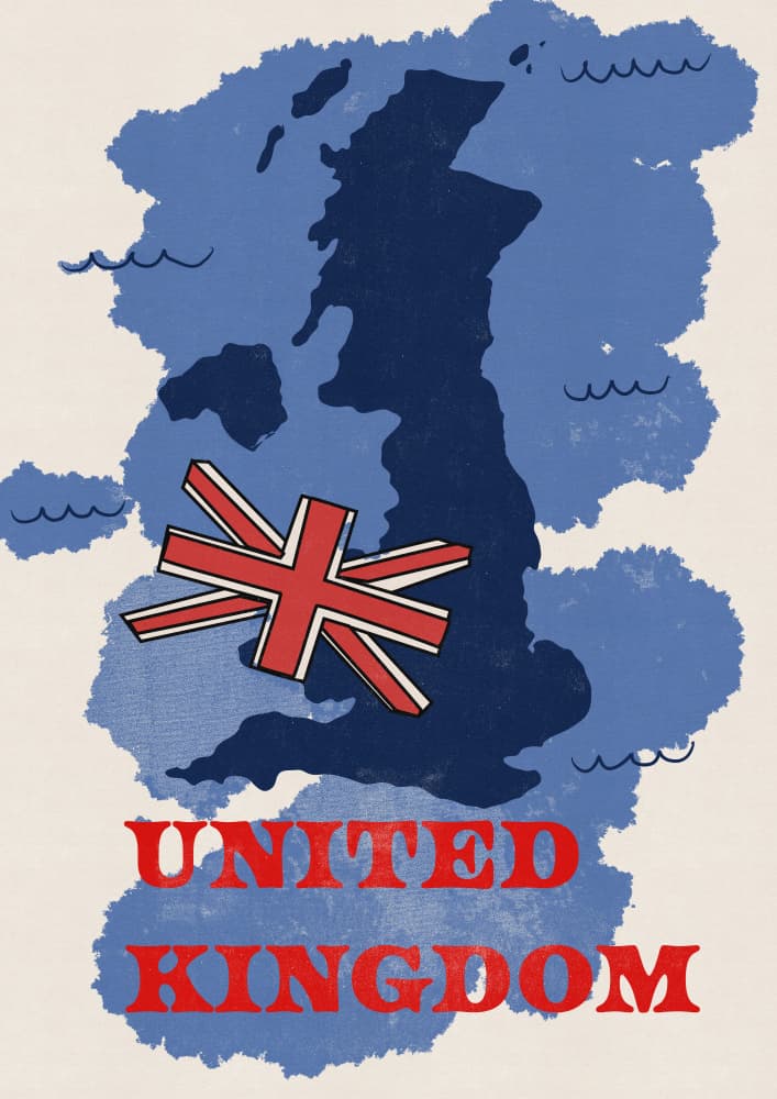 United Kingdom Flag Map by Nicholas — canvas wall art