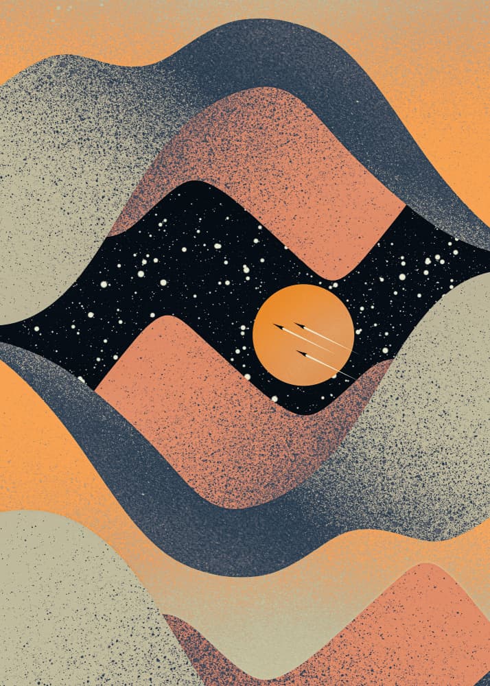 Cosmic Mountain Journey by Stephen Wade — canvas wall art