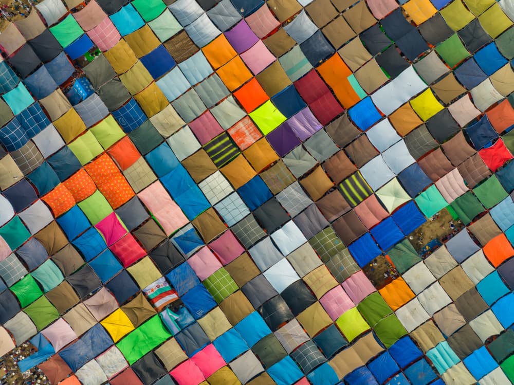 Colorful Patchwork Grid by Azim Khan Ronnie — canvas wall art
