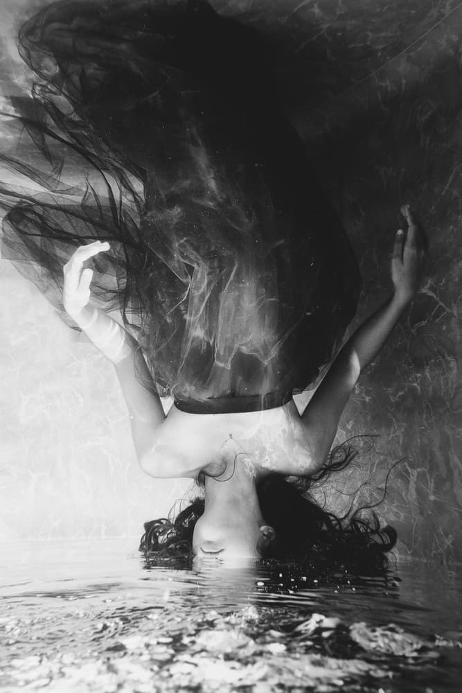 Ethereal Woman Underwater by Gina Buliga — canvas wall art