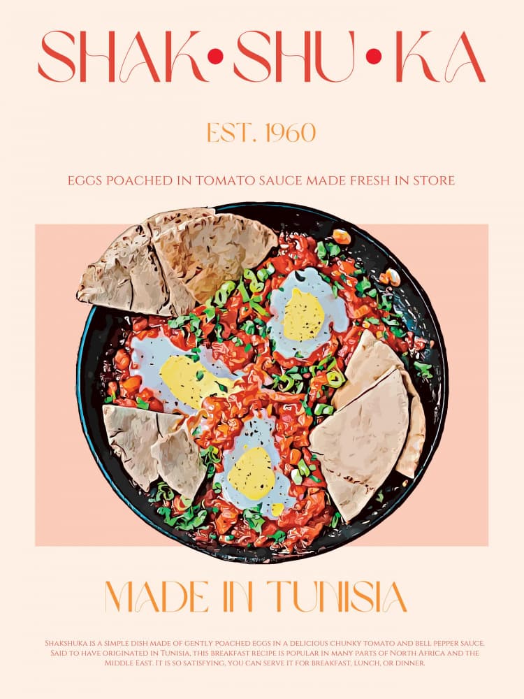 Vibrant Shakshuka Breakfast by Nazma Khokhar — canvas wall art