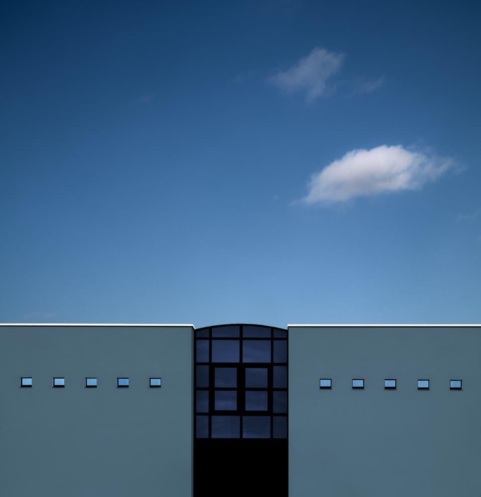Modern Geometric Building by Gilbert Claes — canvas wall art