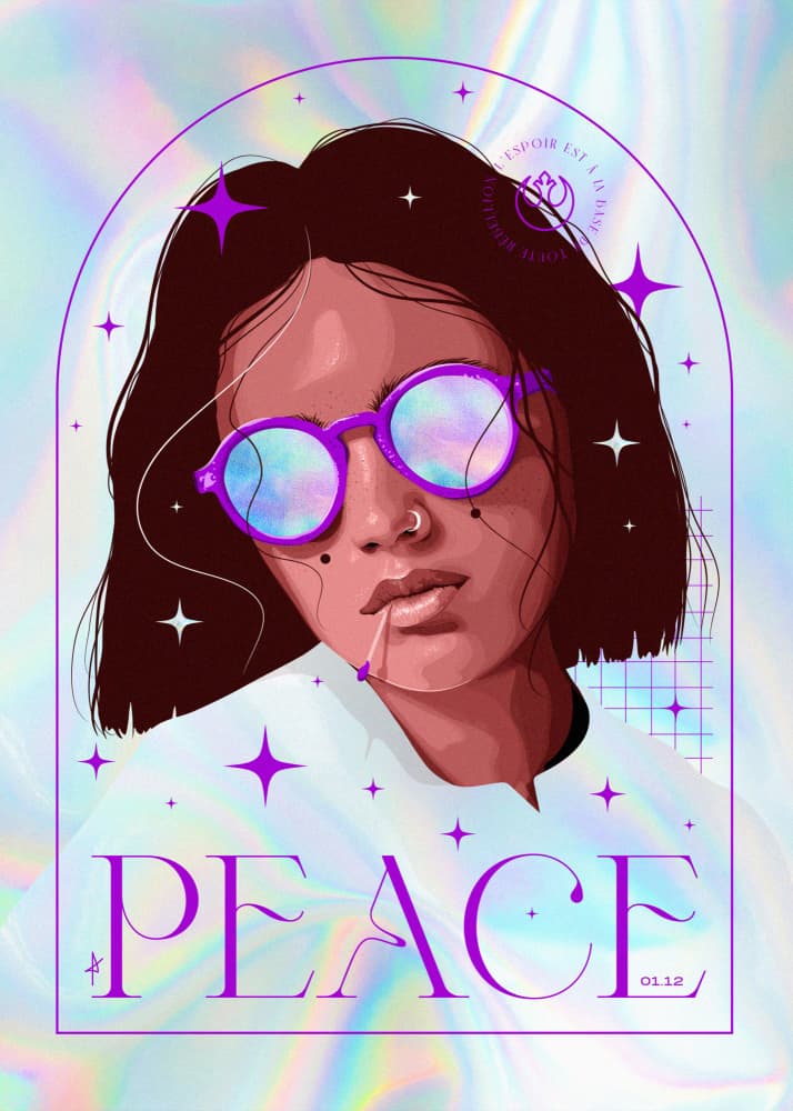 Peaceful Purple Portrait by AnA Ariane — canvas wall art
