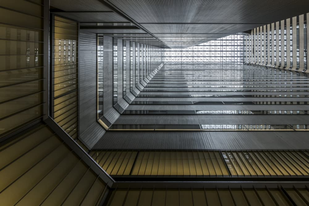 Upward Architectural Geometry by Tomoshi Hara — canvas wall art