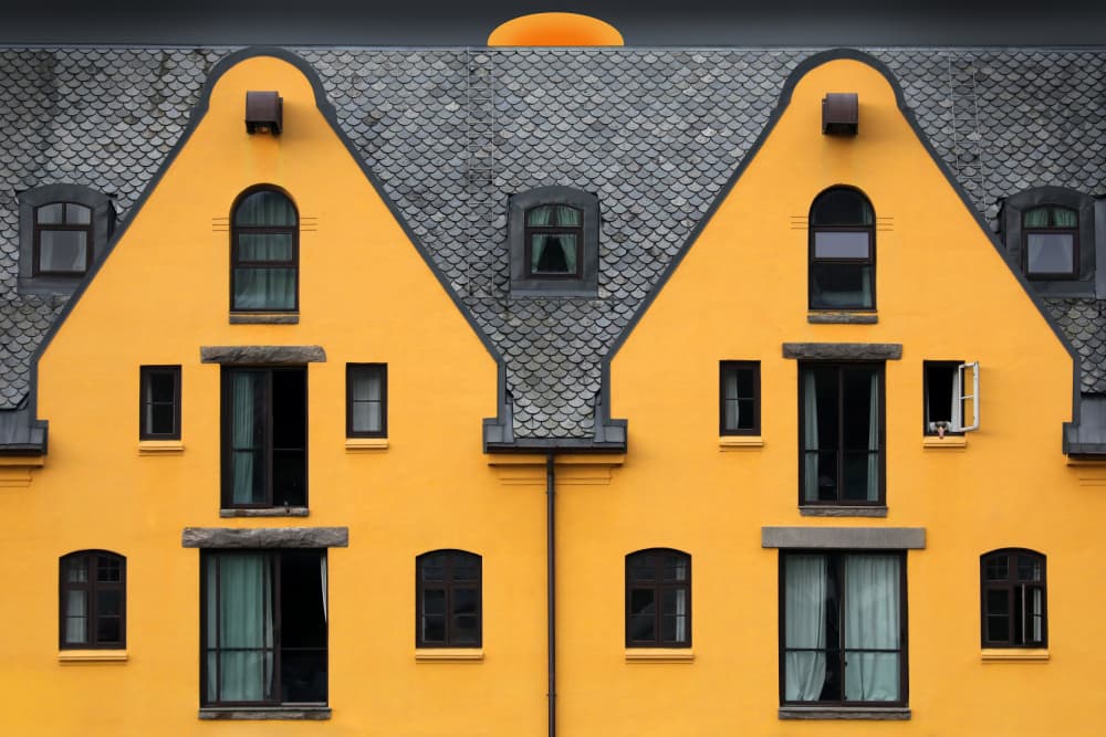 Vibrant City Gables by Hans-Wolfgang Hawerkamp — canvas wall art