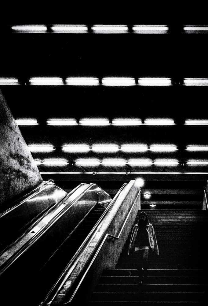 Lone Figure Underground by Paulo Abrantes — canvas wall art